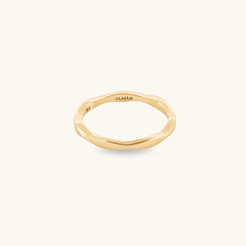 Ripple Stacking Ring | 9ct Solid Gold Glasaje