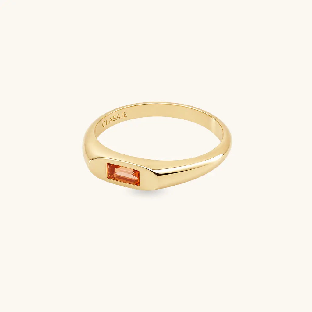 Tawny Ring with emerald-cut citrine in solid 9ct gold, made to order in Melbourne | Glasaje