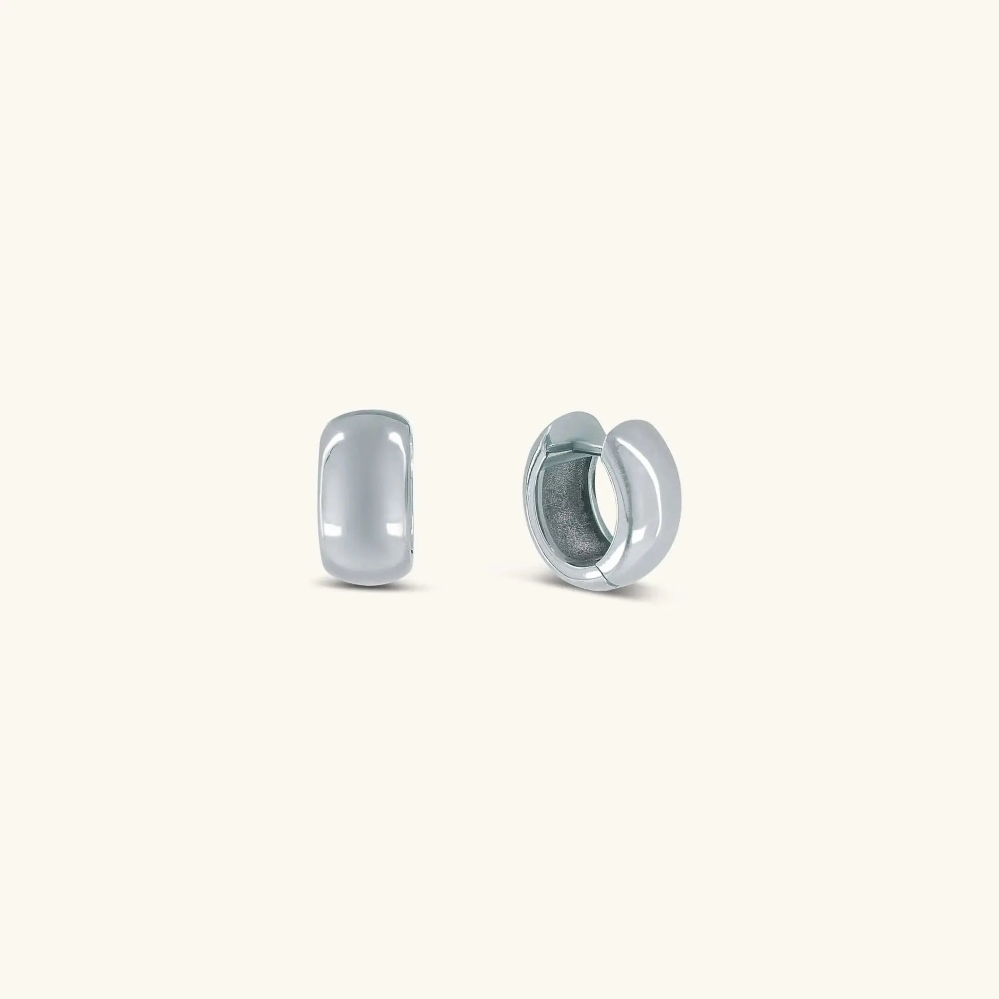 Gabriel Huggie earrings in sterling silver with diamond baguette detail | Glasaje Melbourne