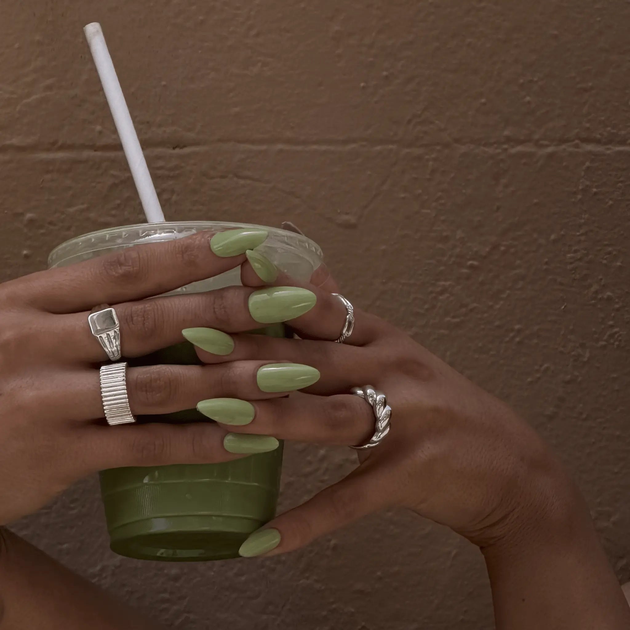 Dome Ring in sterling silver worn on hand, smooth convex surface | Glasaje