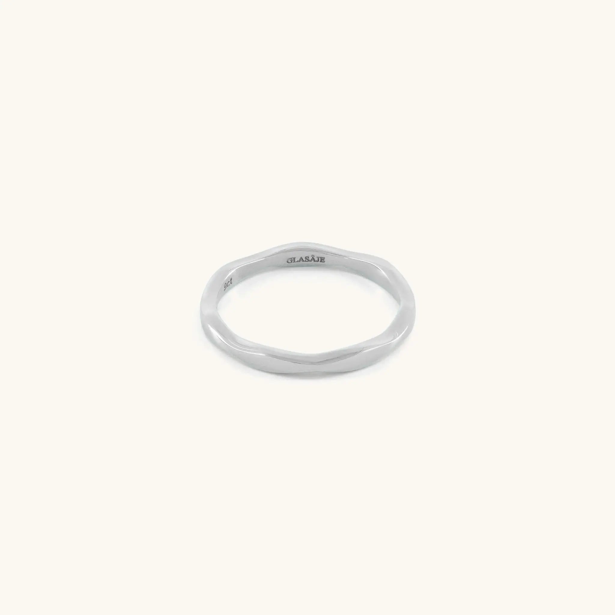 Ripple Stacking Ring in sterling silver, textured wave band for stacking | Glasaje Melbourne