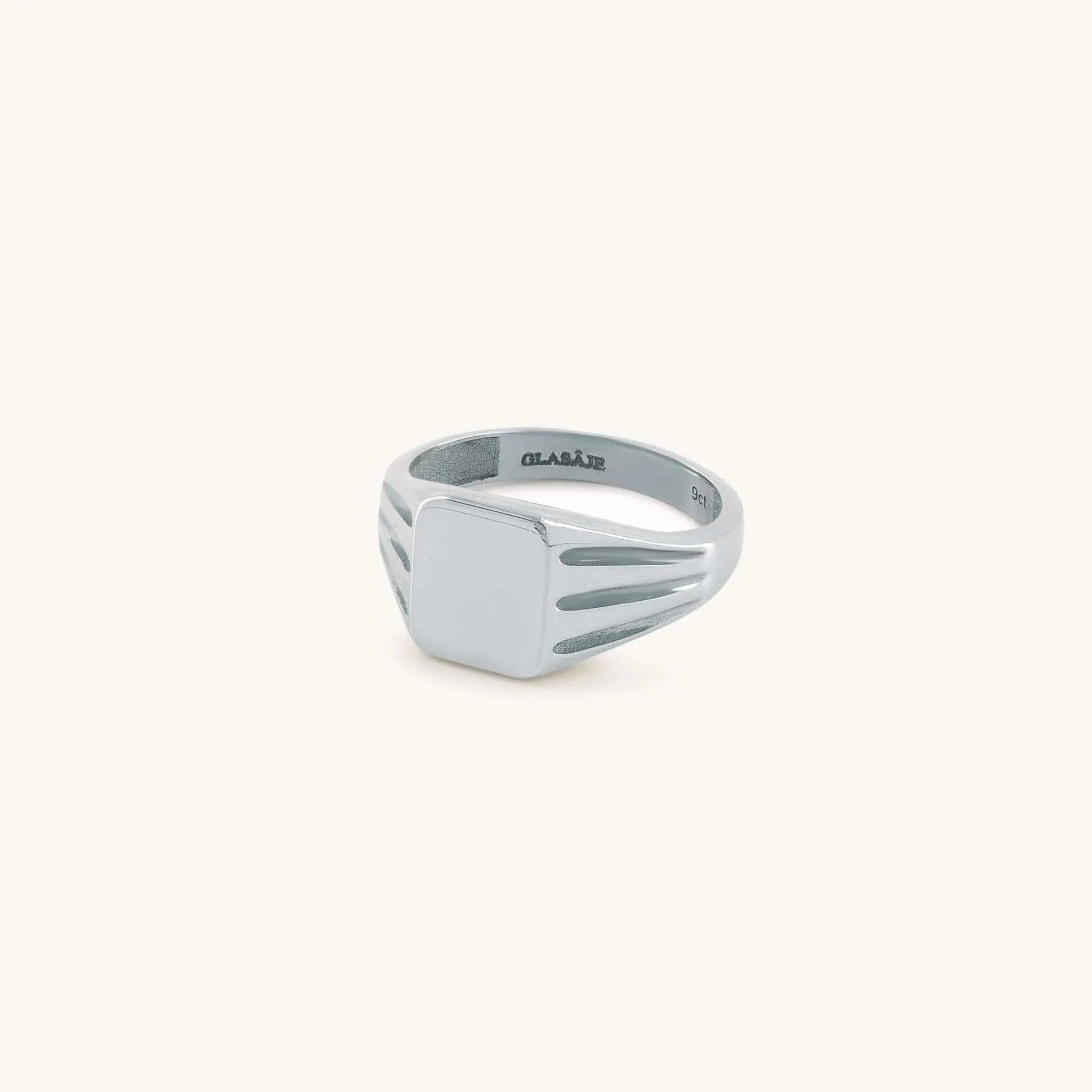 Signet Ring in sterling silver with flat rectangular face | Glasaje Melbourne