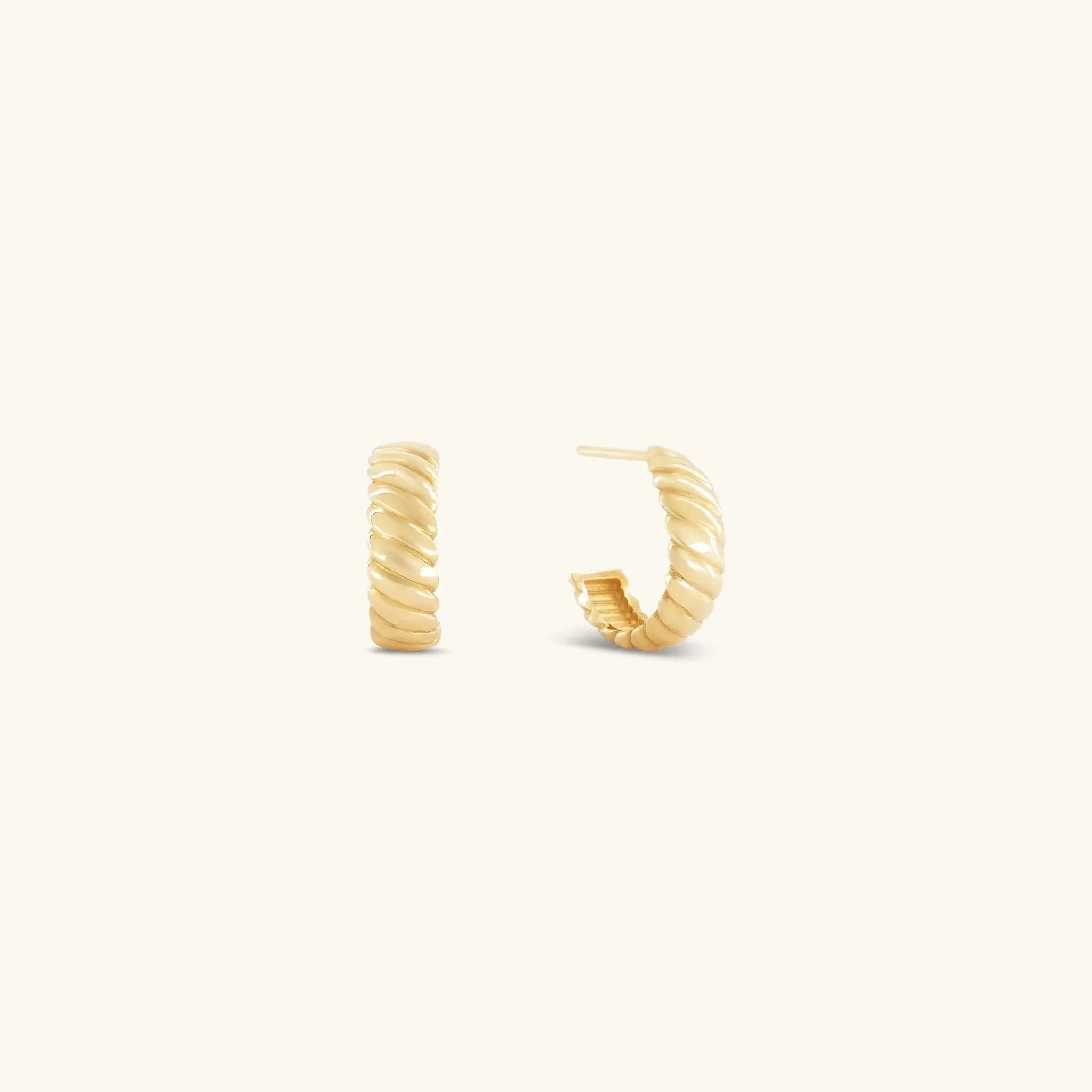 Lune Hoop earrings in solid 9ct gold, slim open hoop design | Glasaje Melbourne