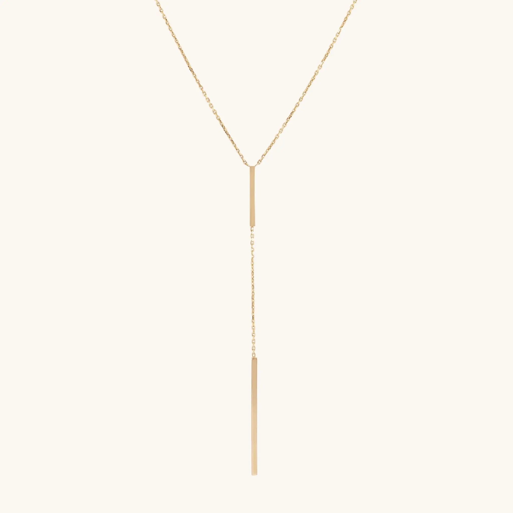 Lariat Necklace in solid 9ct gold, adjustable Y-style drop necklace | Glasaje Melbourne