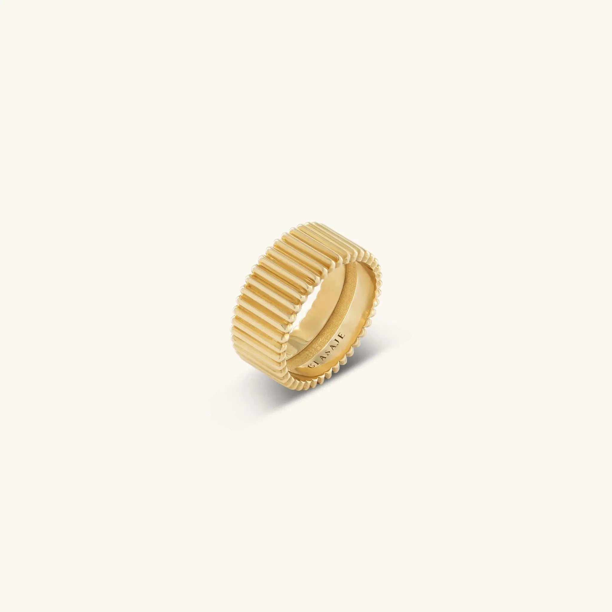 Baxter Ring in solid 9ct gold, organic sculptural form made to order in Melbourne | Glasaje